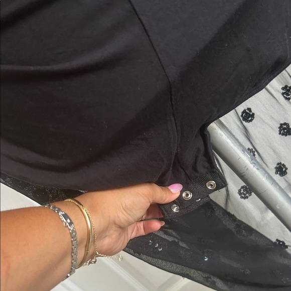 Free People Intimately Body Mesh Sexy Black Halter Maxi Low V Neck Halter Dress - Picture 14 of 14